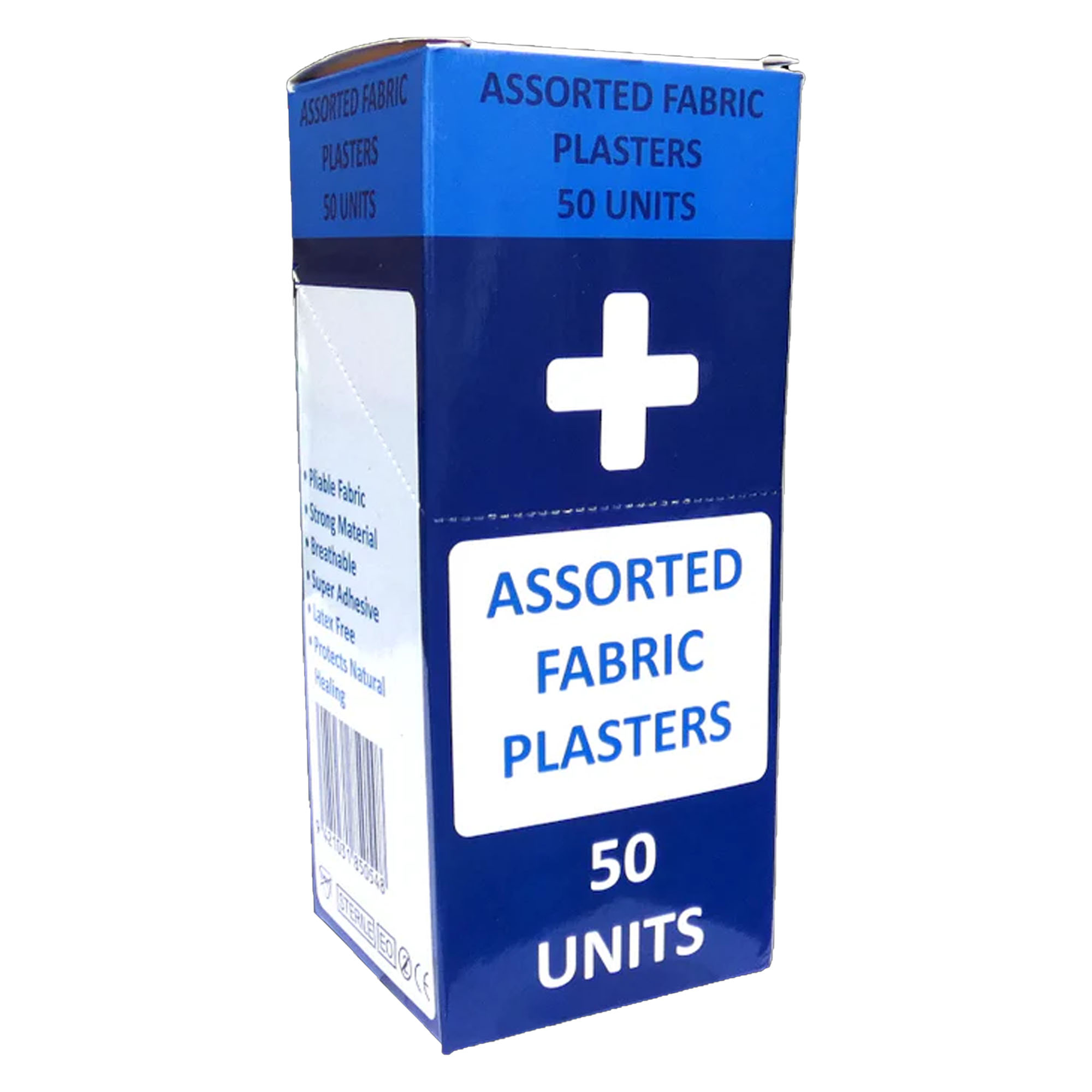 Aid First Assorted Fabric Plasters, 50 Pieces