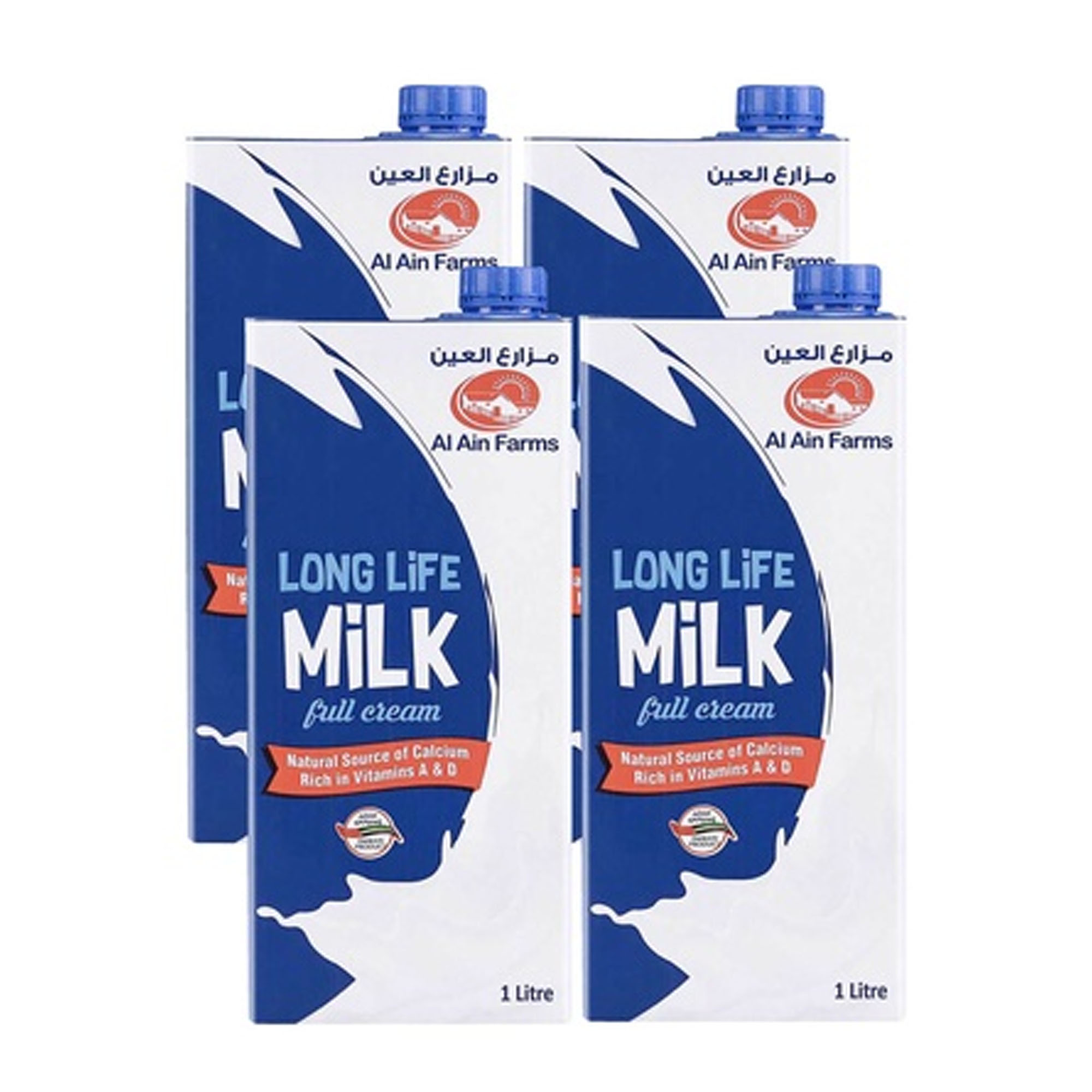 Al Ain Farms Uht Full Cream Milk, 4x1L