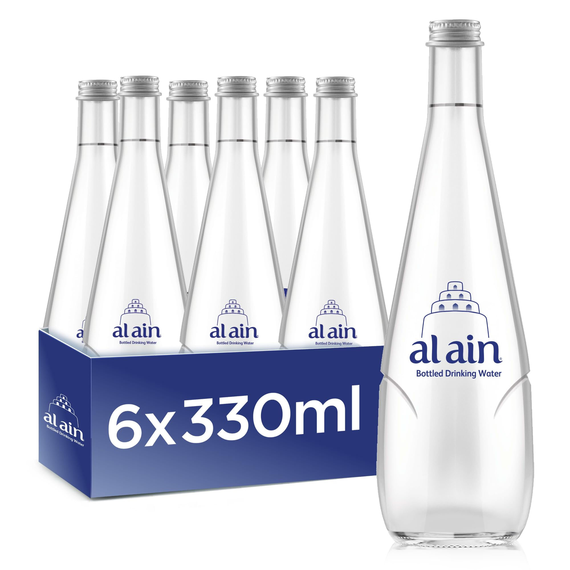 Al Ain Water Glass Bottle, 6 x 330ml