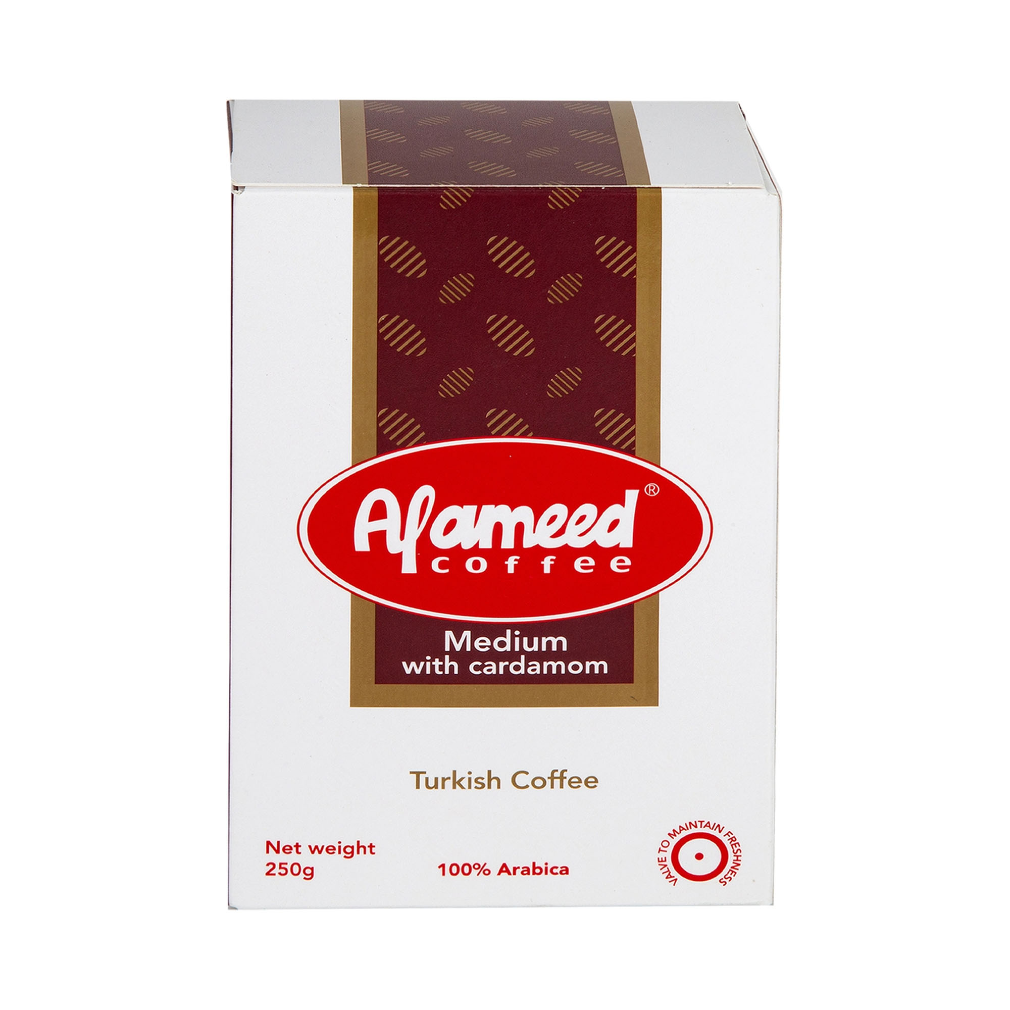 Al Ameed Medium Turkish Coffee with Cardamom, 250g